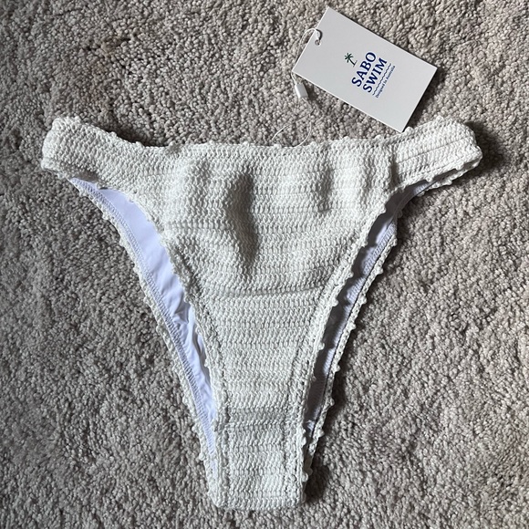 Sabo Skirt Other - Sabo Skirt White Lia Crochet Swim Bottoms - Size M
